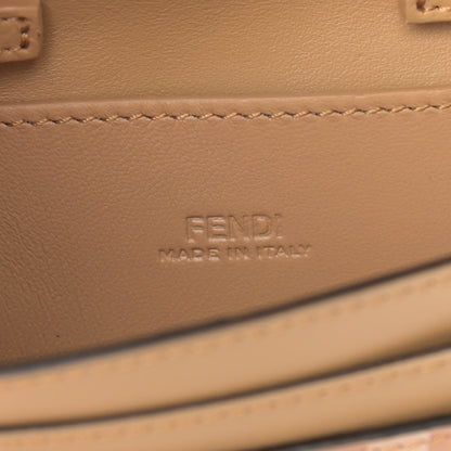 Fendi Vitello Termolagoon F is Fendi FF 1974 Embossed Geometric Flap Wallet On Chain Miele Scuro 6 of 9