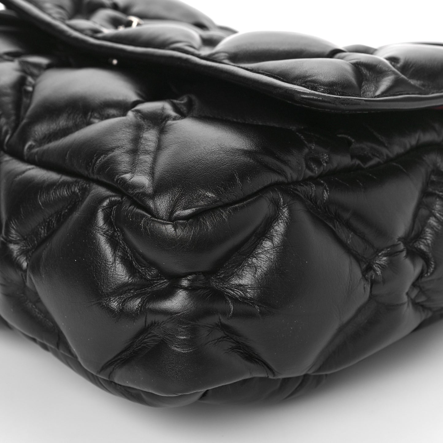 Calfskin Quilted Large Chesterfield Flap Black