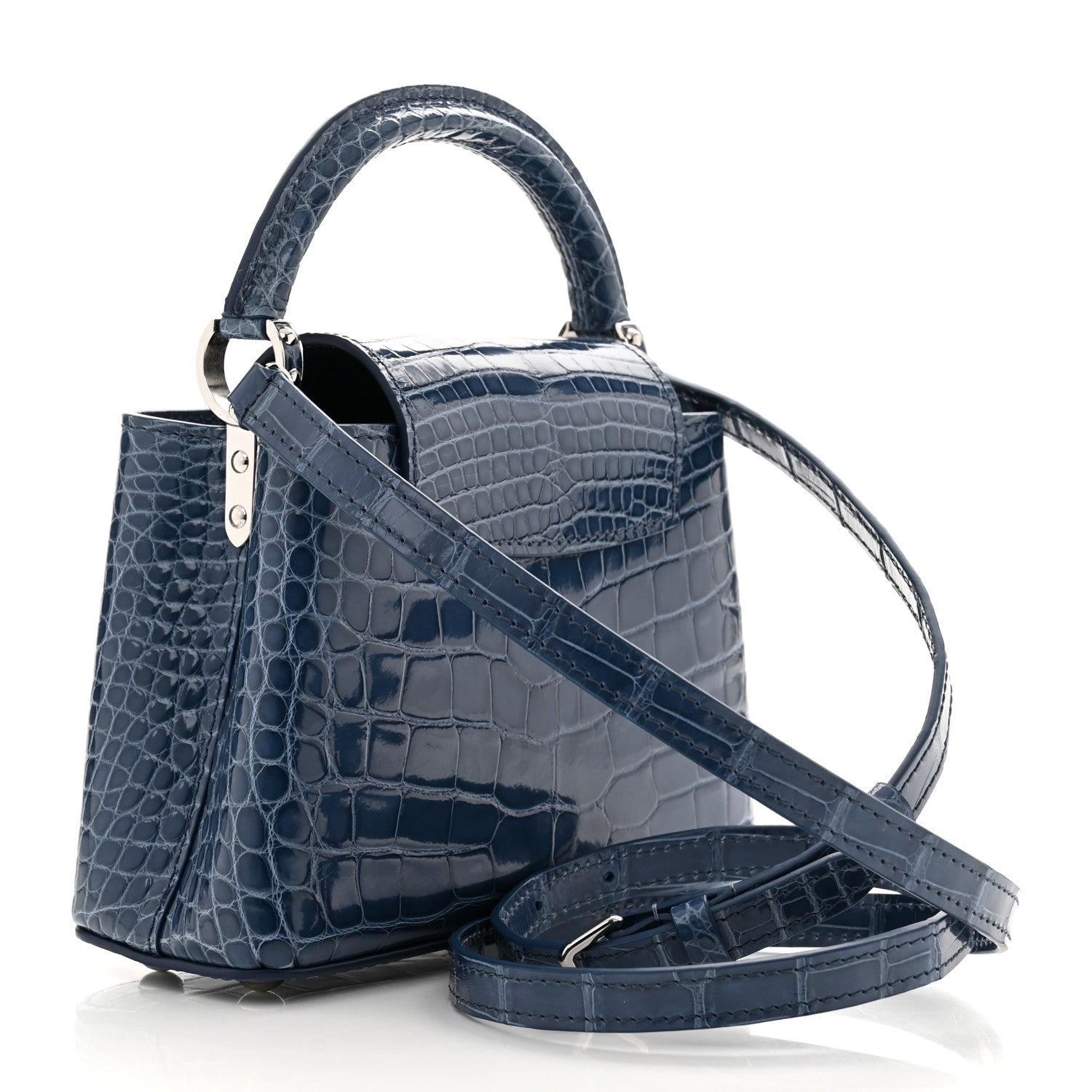 Louis Vuitton Crocodile Mini Capucines Ocean Blue 3 of 10