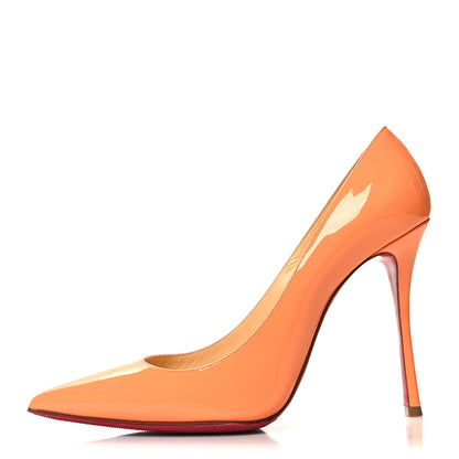 Christian Louboutin Patent Pigalle Follies 100 Pumps 38.5 Sunset 1 of 8