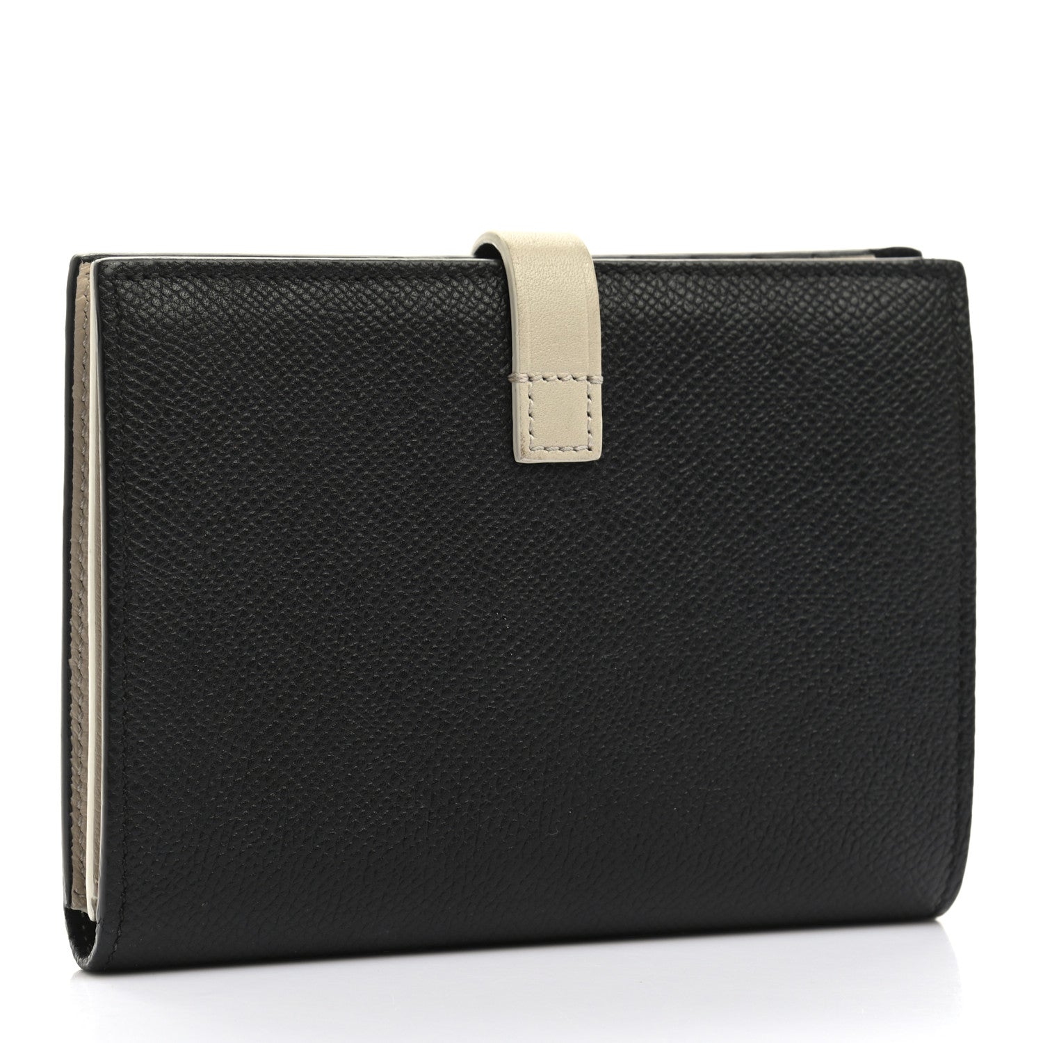 Celine Grained Calfskin Medium Multifunction Strap Wallet Black Chalk 3 of 11