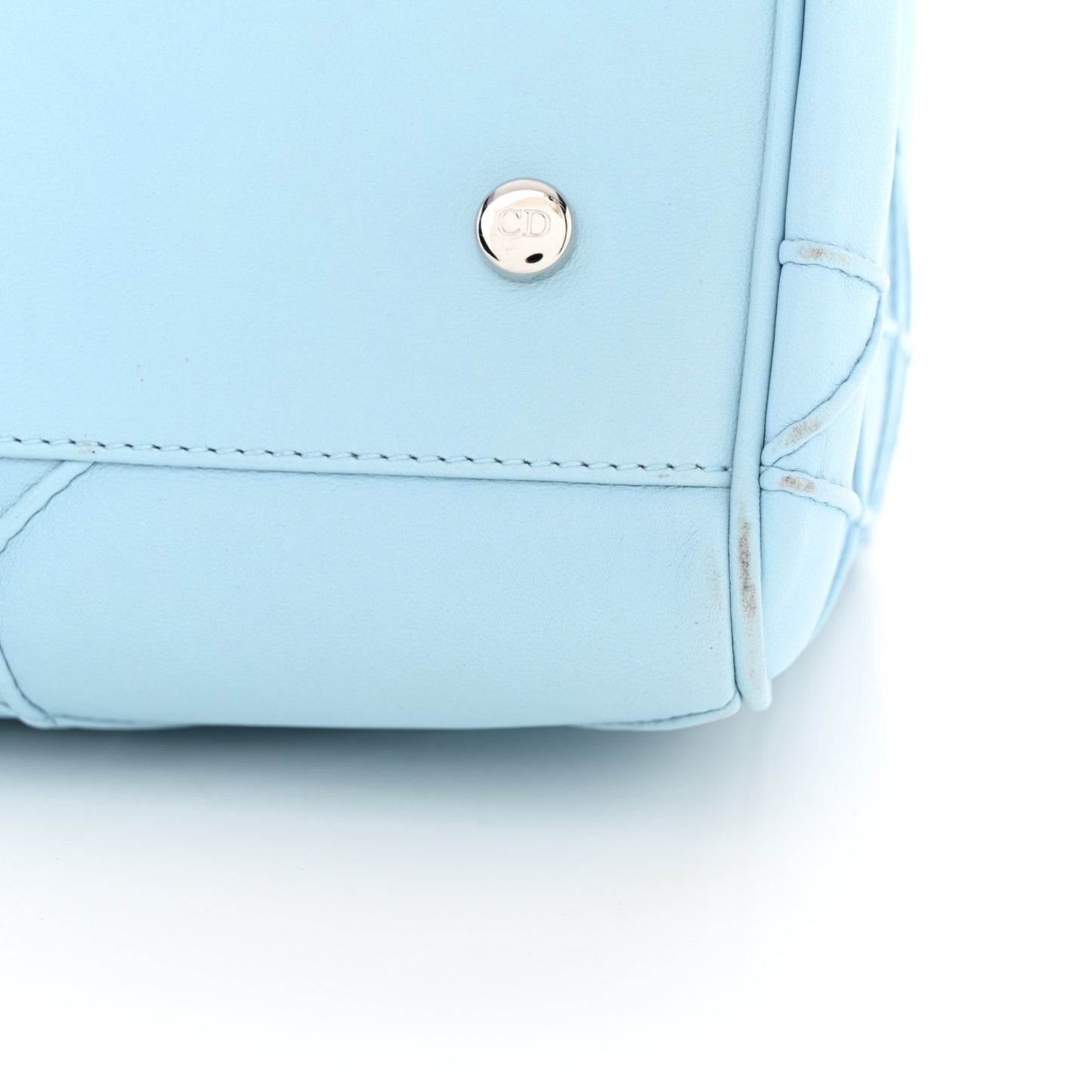 Lambskin Cannage Granville Polochon Light Blue
