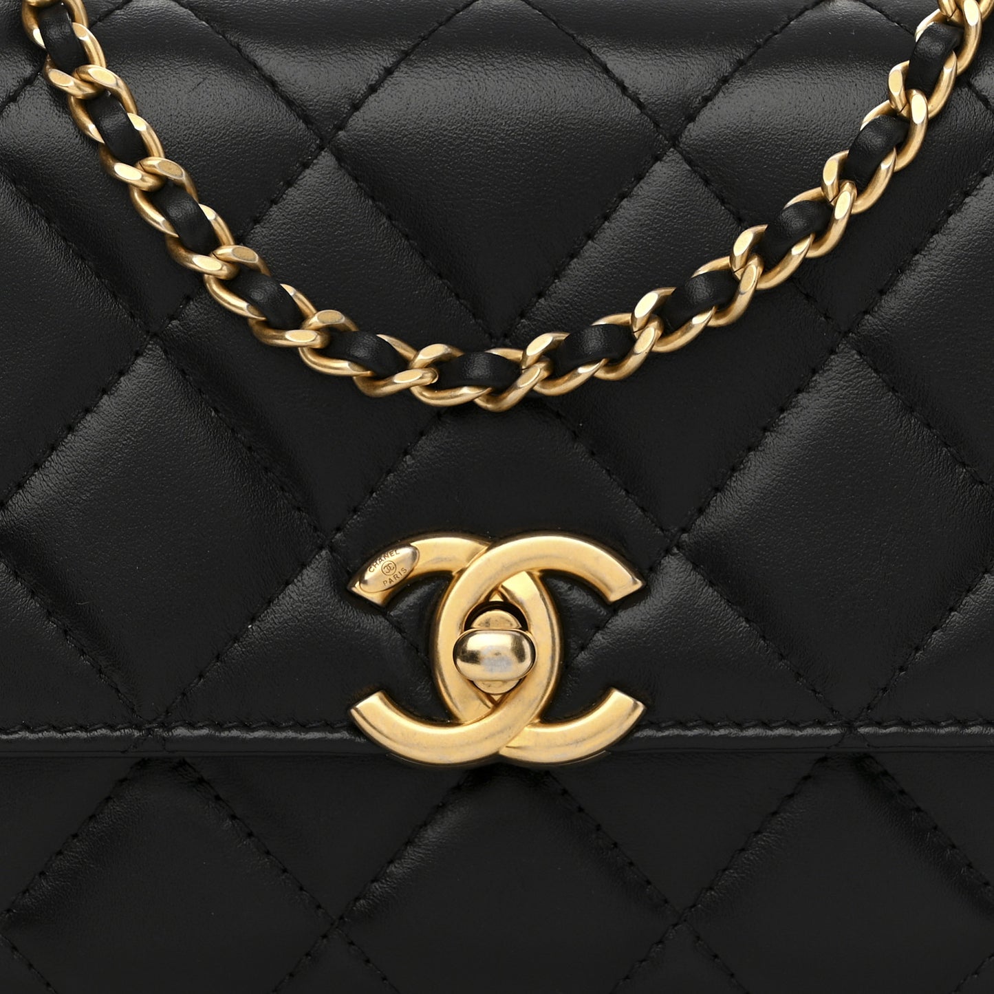 Calfskin Quilted Mini Perfect Fit Flap Black