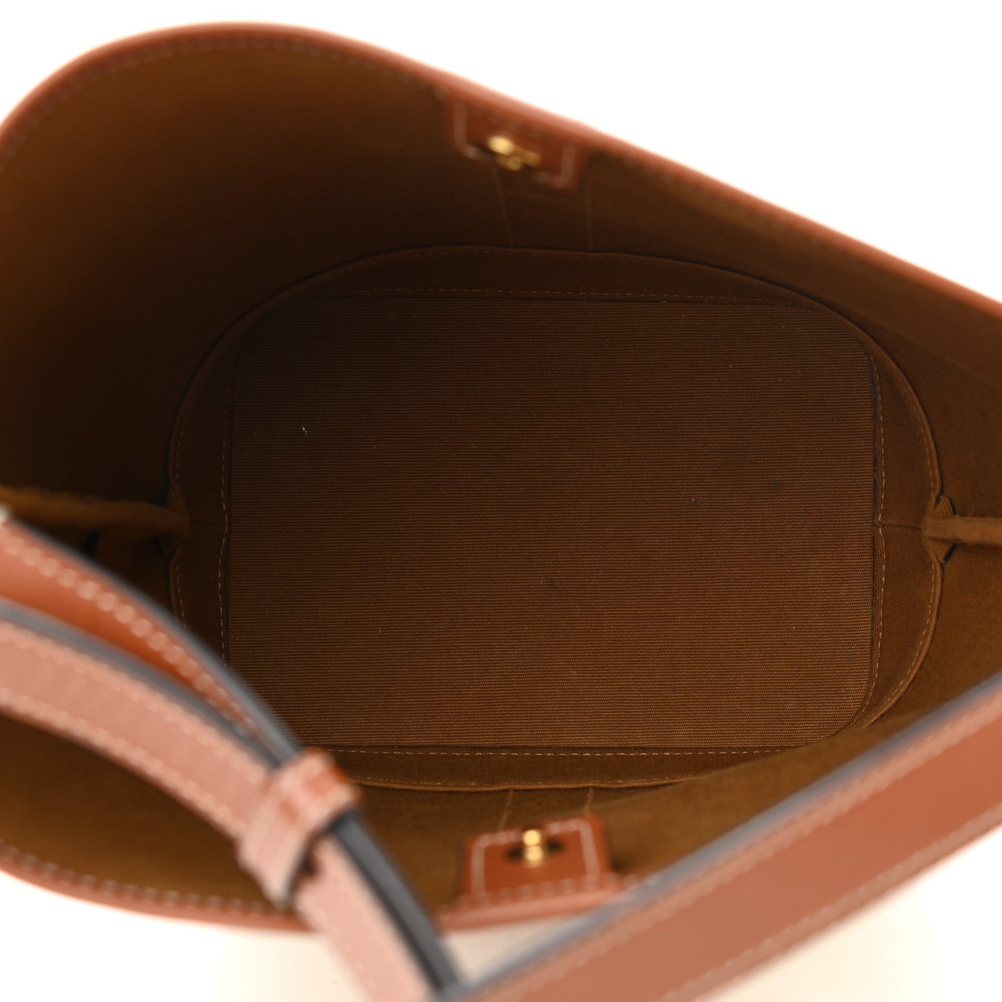 Triomphe Canvas Calfskin Small Bucket Bag White