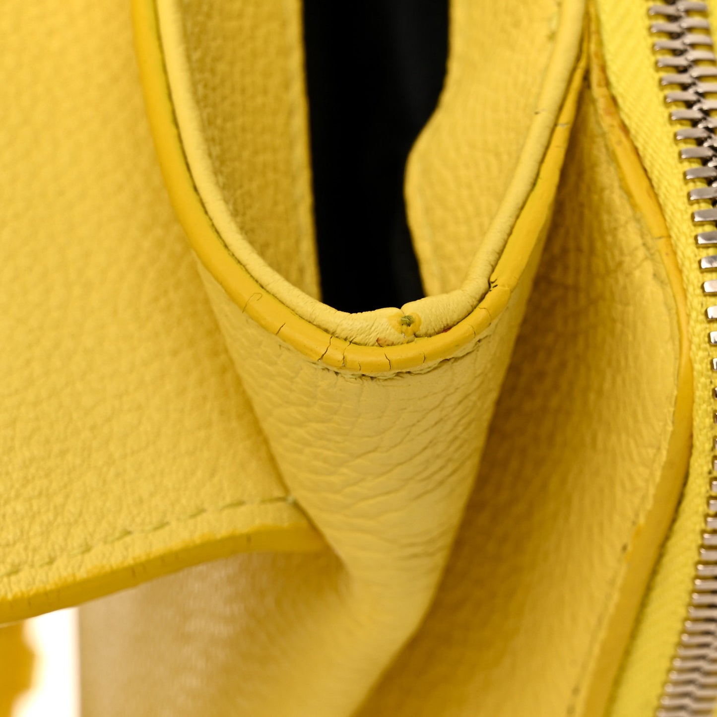 Grained Calfskin Le Dix Small Soft Cartable Mustard Yellow