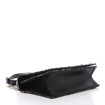 Christian Dior Tweed Embellished Diorama Flap Bag Black White 4 of 10