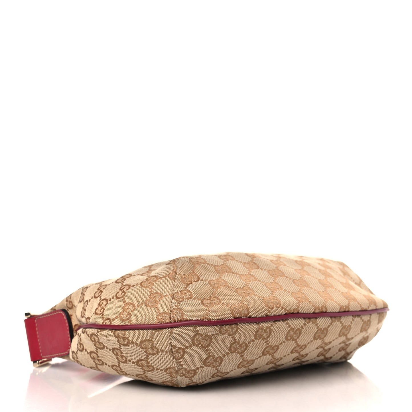 Monogram Web Medium Half Moon Hobo Red
