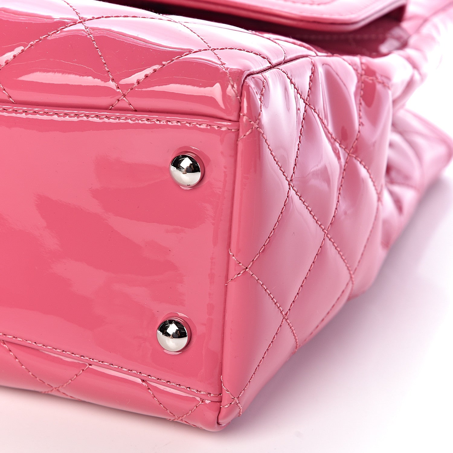 Chanel Patent Quilted Small Coco Shine Shopping Tote Pink 8 of 9