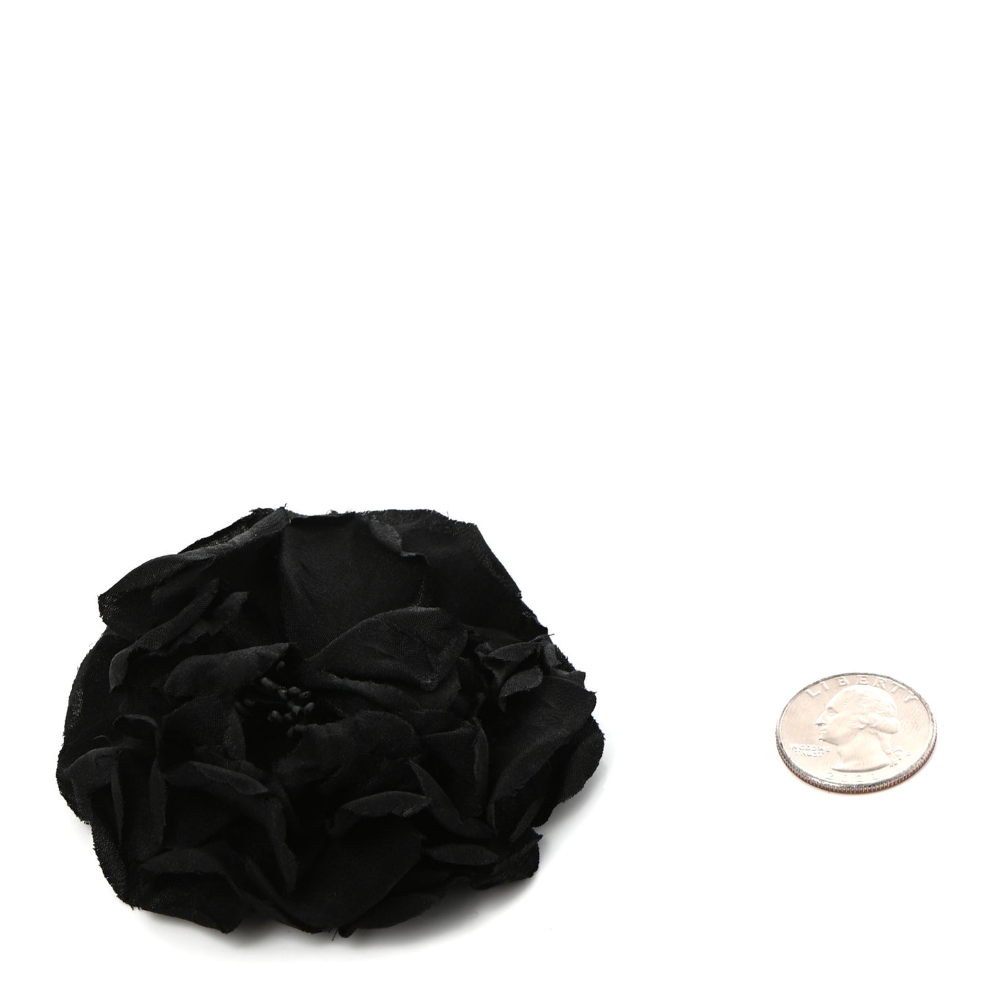 Silk Flower Brooch Black
