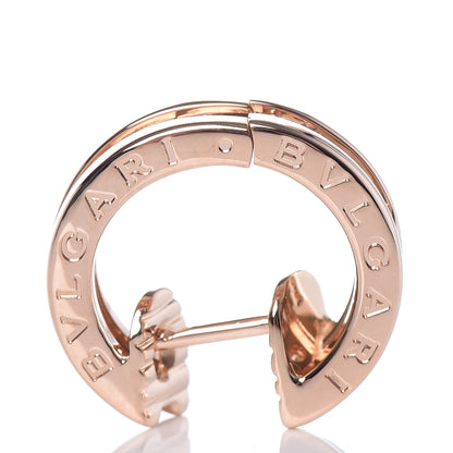 Bulgari 18K Rose Gold Diamond Small B.Zero1 Hoop Earrings 4 of 6