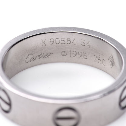 Cartier 18K White Gold 5.5mm LOVE Ring 54 6.75 5 of 6