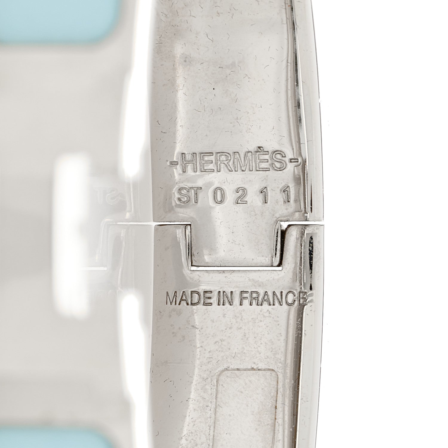 Hermes Enamel Narrow Clic Clac H Bracelet GM Bleu Polaire 4 of 5