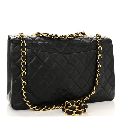 Chanel Lambskin Quilted XL Jumbo Single Flap Black 3 of 14