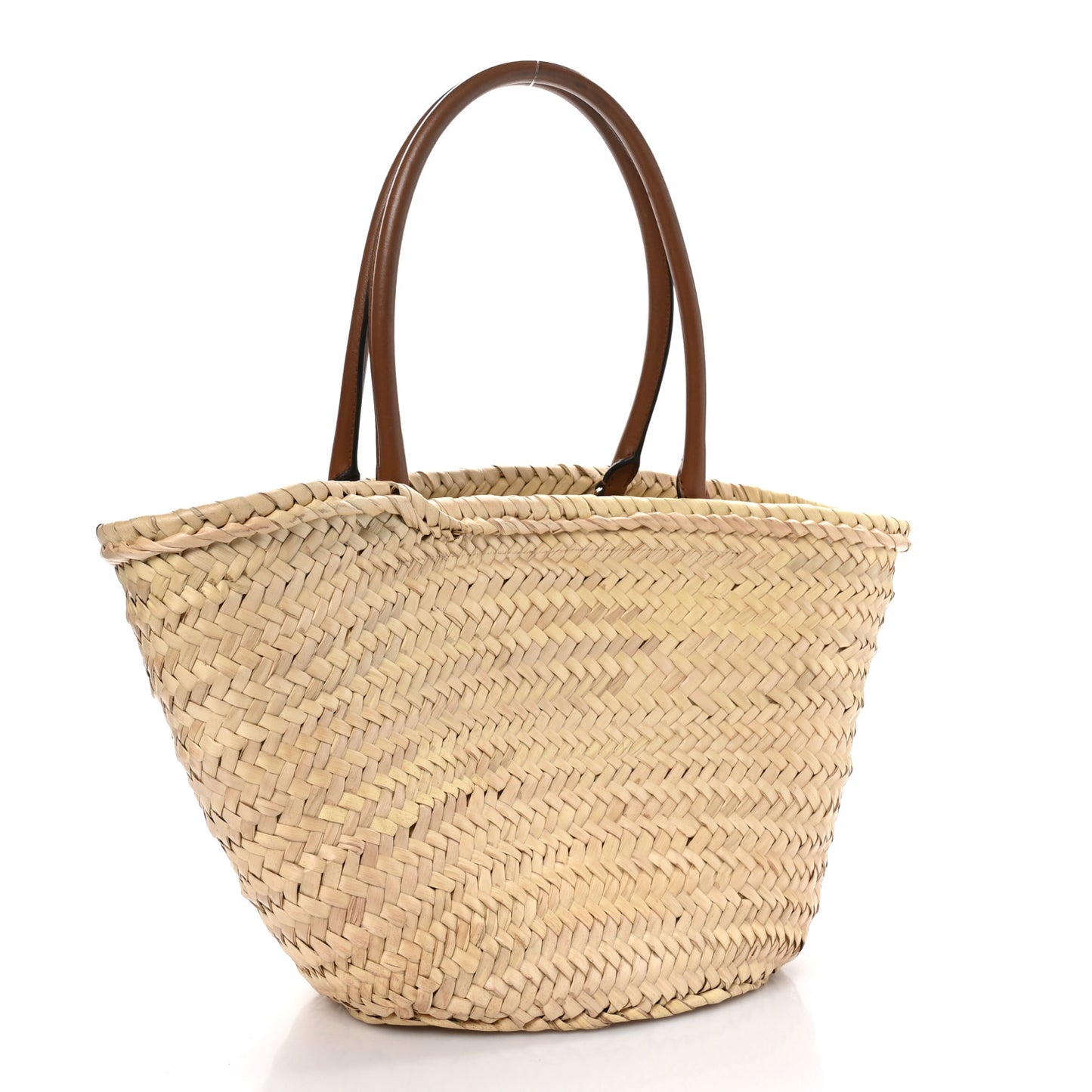 Raffia Logo Basket Tote Natural Brown