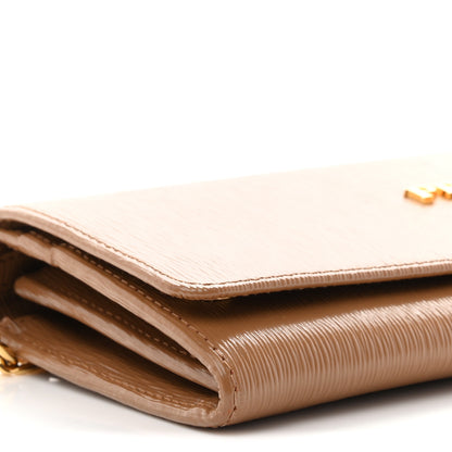Prada Vitello Move Metal Oro Chain Wallet Caramel 9 of 10