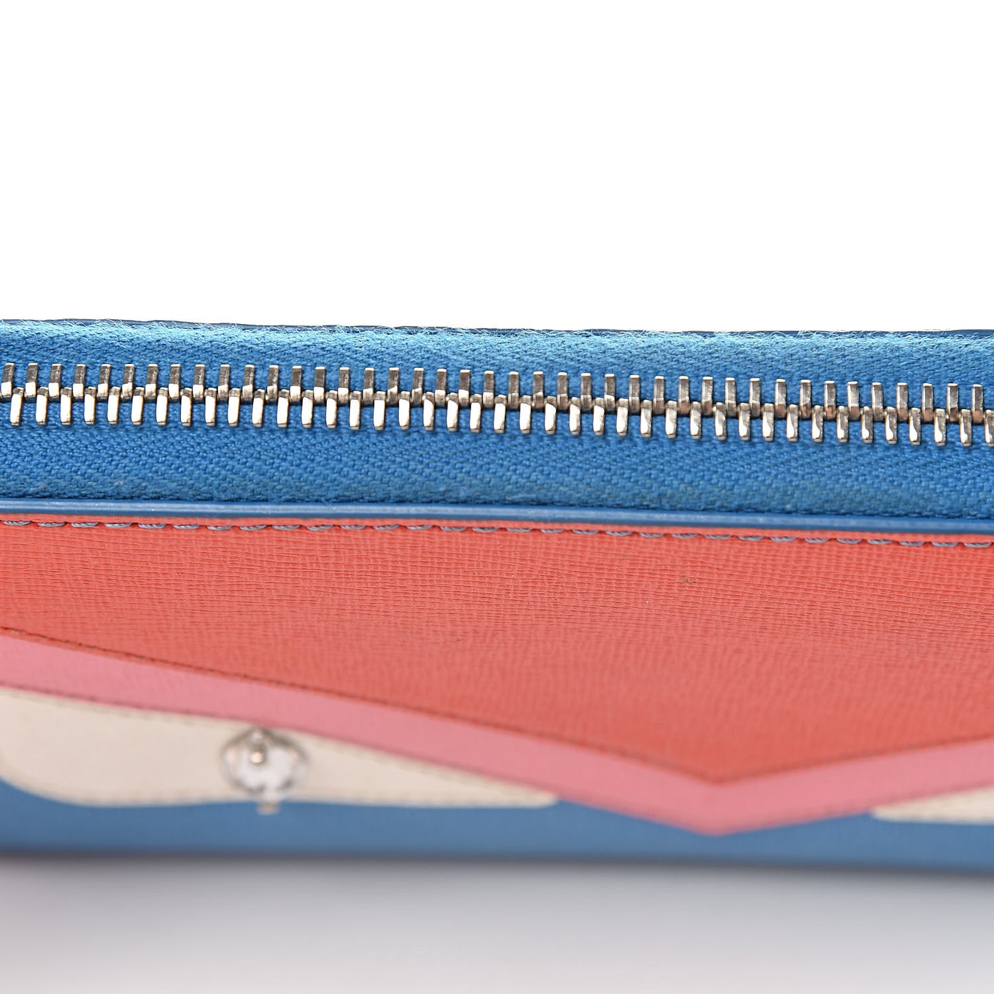 Vitello Elite Crystal Eye Monster Zip Around Wallet Royal Blue Papavero Multicolor