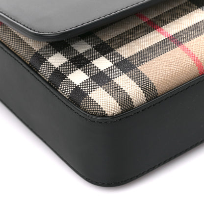 Burberry Calfskin Vintage Check New Hampshire Bag Black 11 of 12