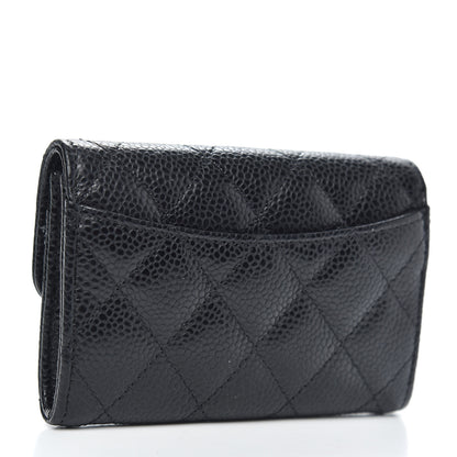 Chanel Caviar Quilted Flap Card Holder Wallet Black 3 of 9