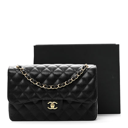 Chanel Caviar Quilted Jumbo Double Flap Black 11 of 11