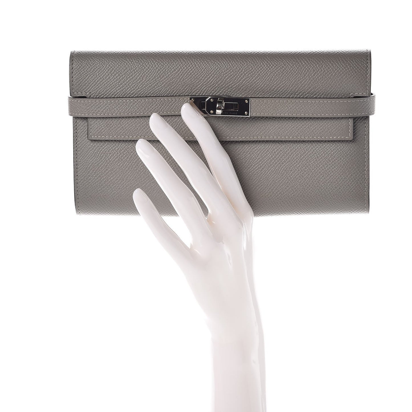 Epsom Kelly Longue Wallet Gris Mouette