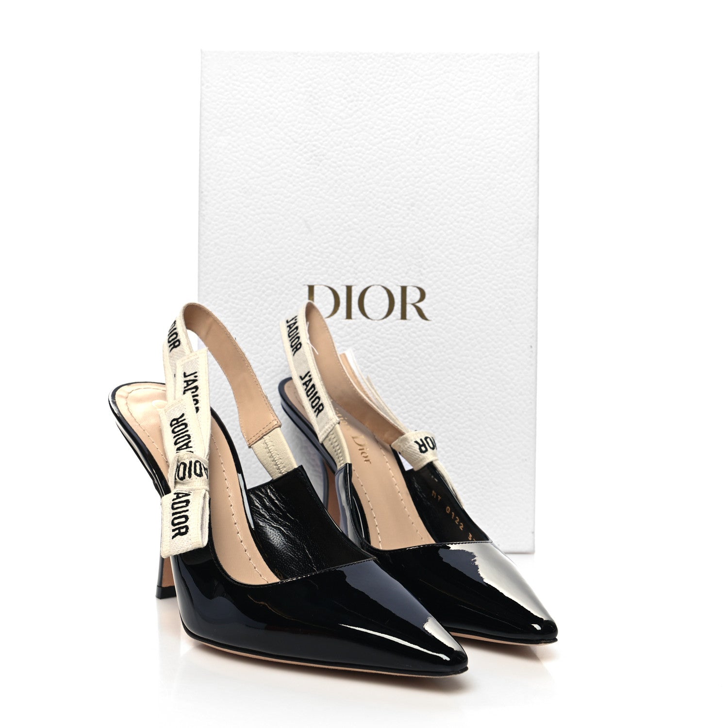 Christian Dior Patent Ribbon J'Adior Slingback 100mm Pumps 37.5 Black 9 of 9