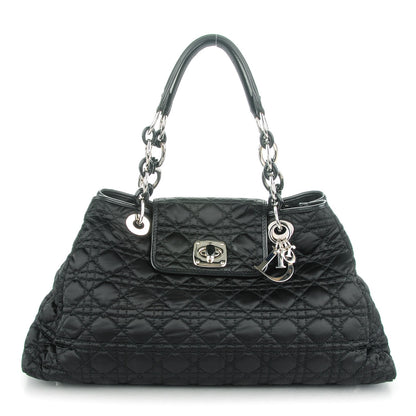 Christian Dior Satin Cannage Charming Lock Flap Shoulder Bag Black 1 of 7