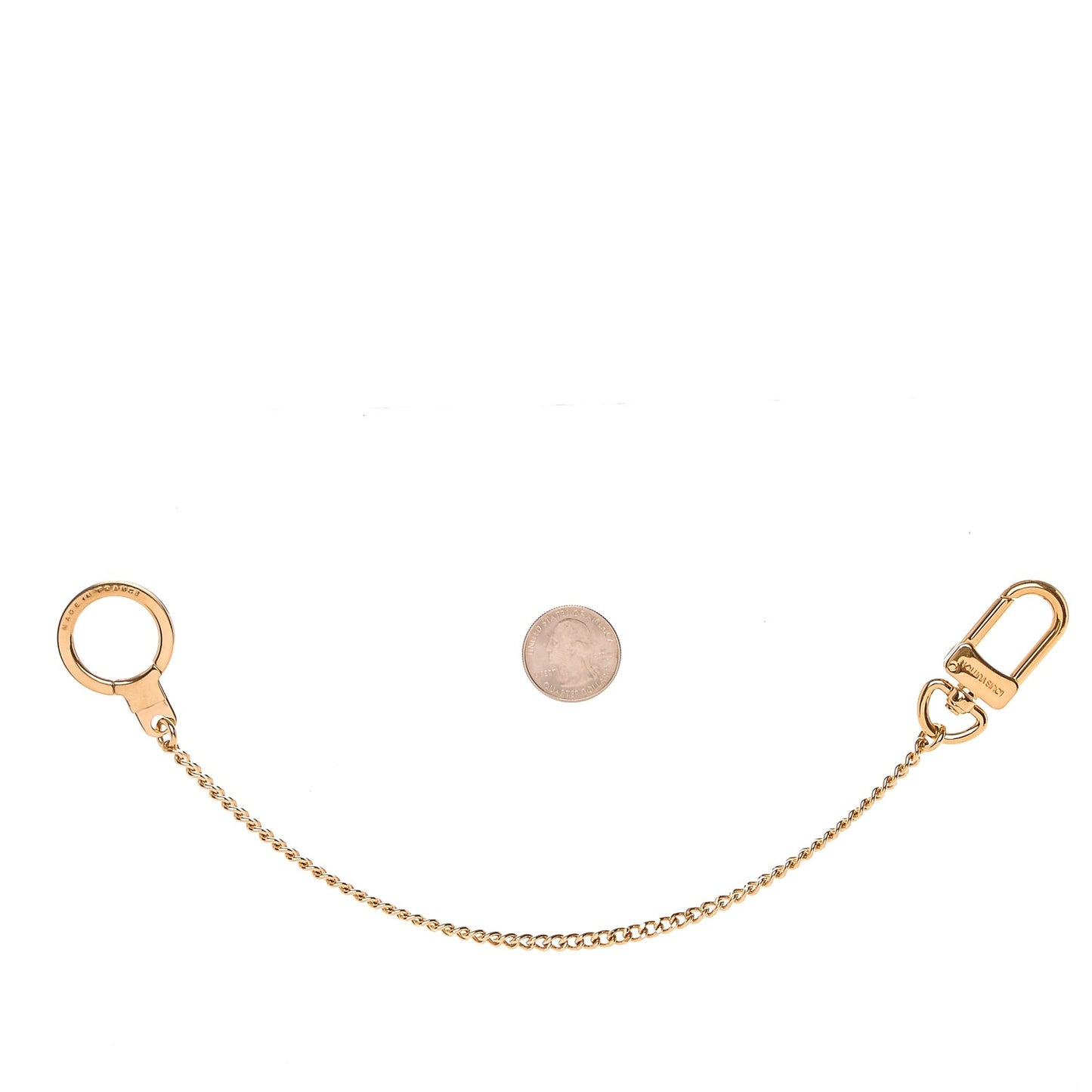 Metal Pochette Extender Key Ring Chain Gold