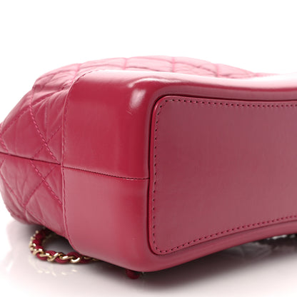 Chanel Aged Calfskin Quilted Small Gabrielle Backpack Dark Pink 8 of 9