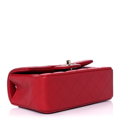 Chanel Lambskin Quilted Mini Top Handle Rectangular Flap Red 4 of 12