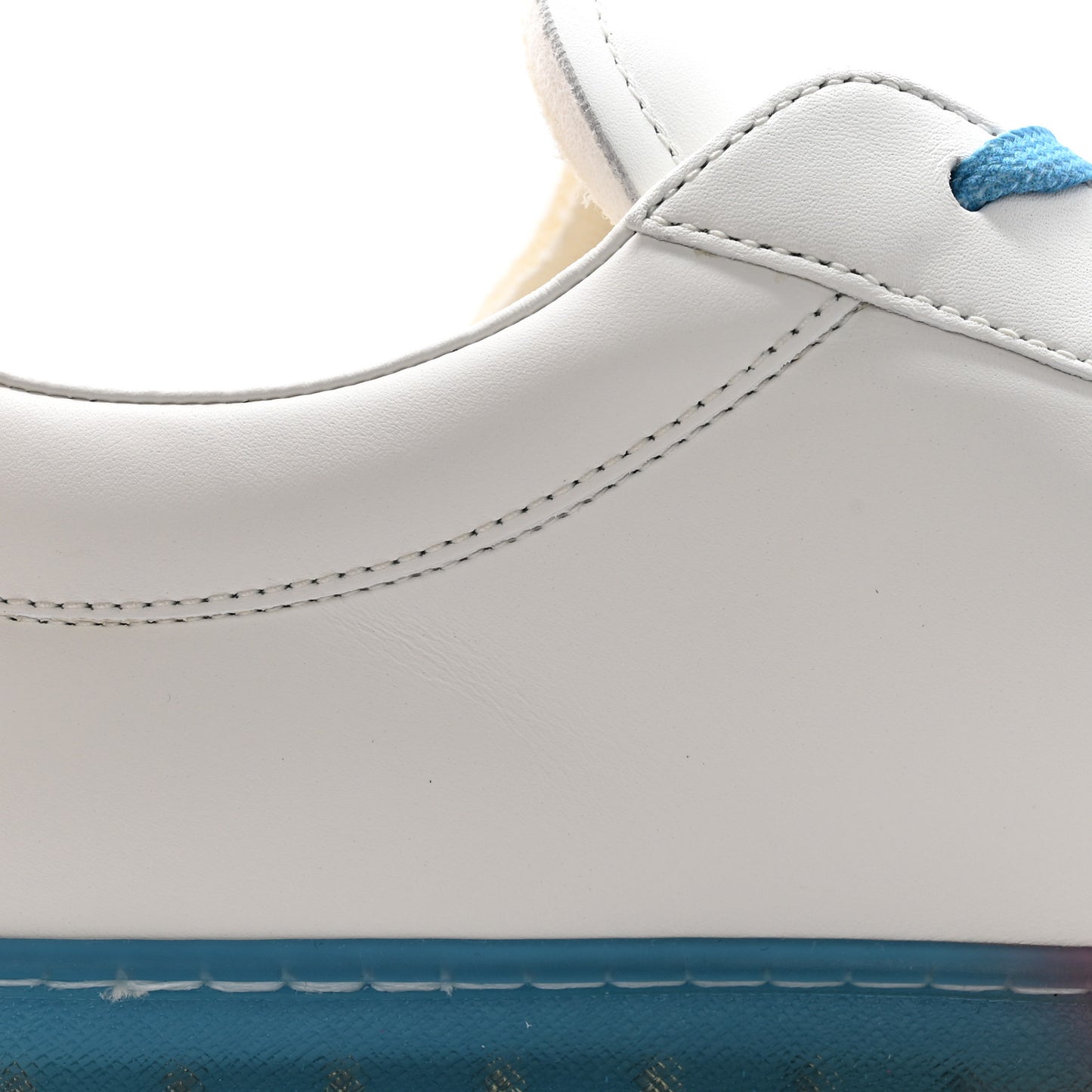 Calfskin Luxembourg Samothrace Mens Sneakers 9 White Pink Blue