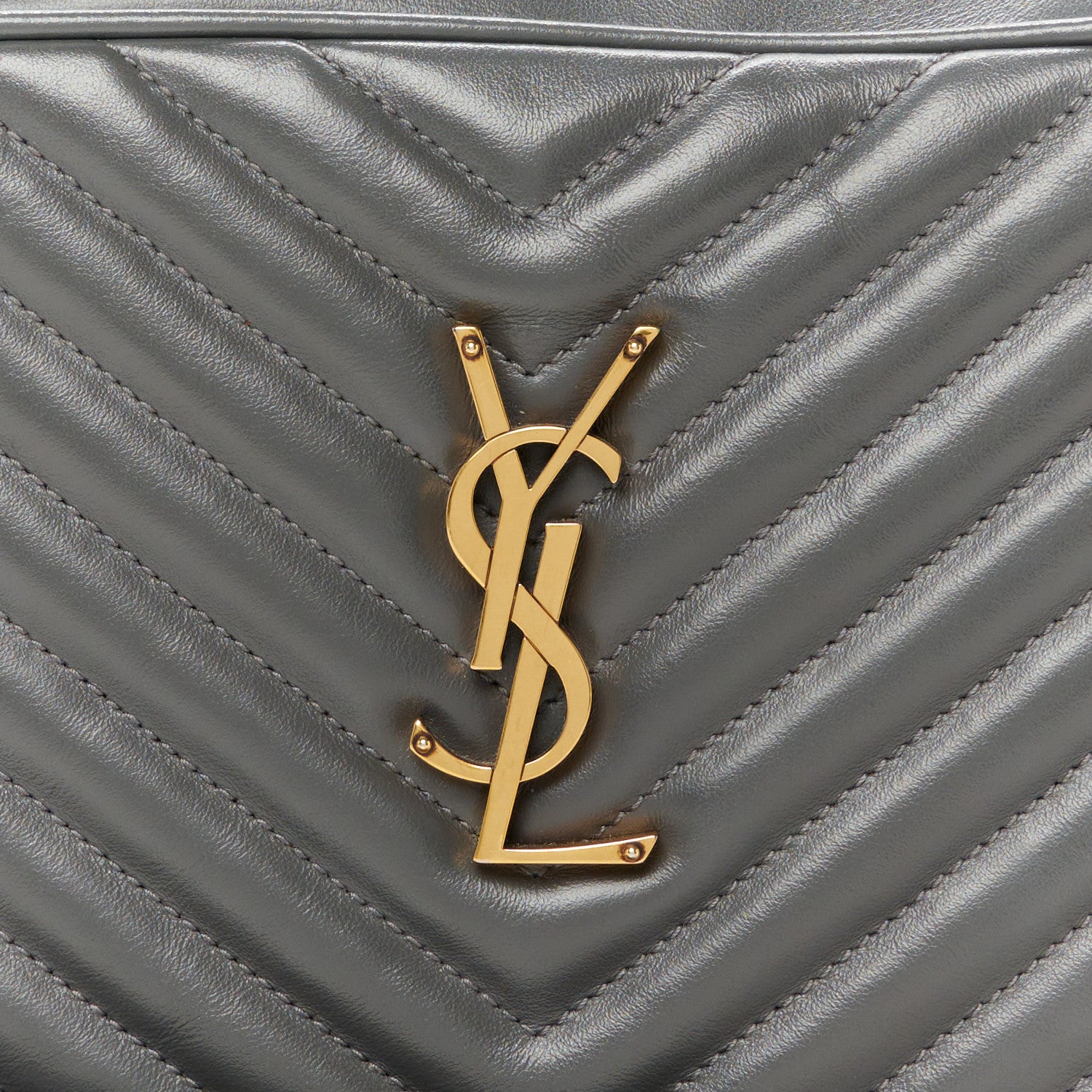 Saint Laurent Calfskin Matelasse Monogram Lou Camera Bag Storm 8 of 10