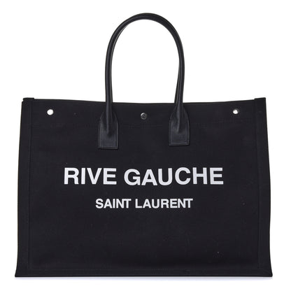 Saint Laurent Linen Calfskin Rive Gauche Tote Black 1 of 4