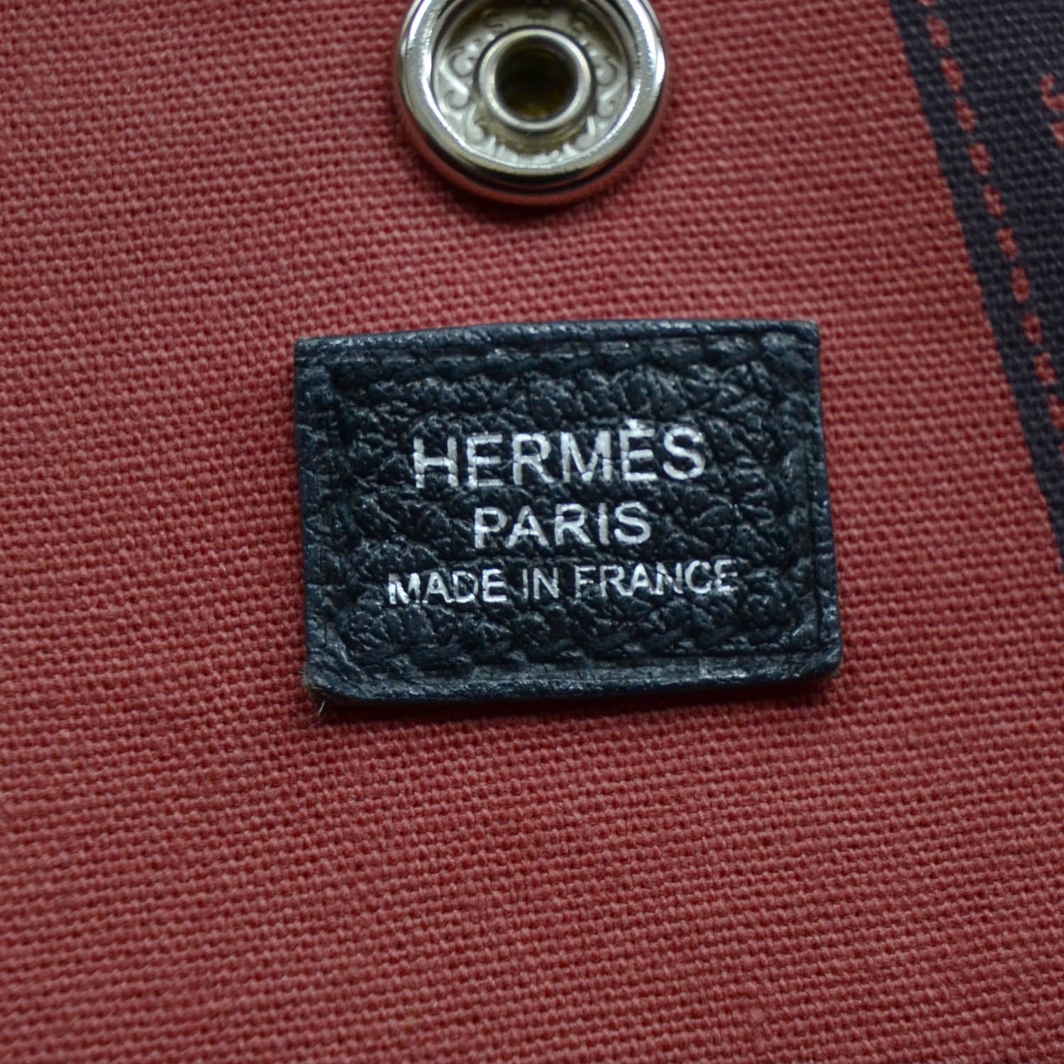 Hermes Toile Leather Garden Party MM Tote Black 7 of 9