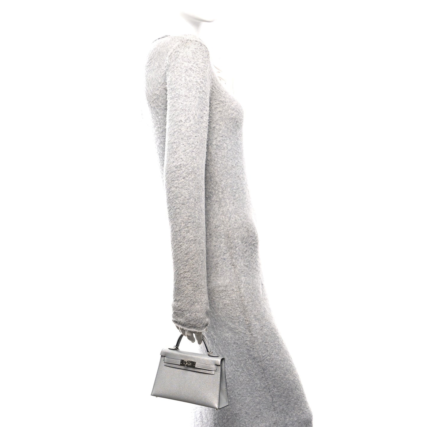 Metallic Chevre Chamkilight Mini Kelly Sellier 20 Argent