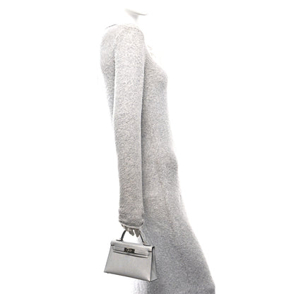 Hermes Metallic Chevre Chamkilight Mini Kelly Sellier 20 Argent 2 of 11