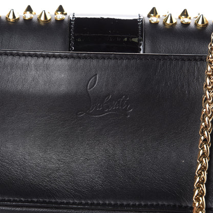 Christian Louboutin Calfskin Spikes Sweety Charity Crossbody Bag Black Gold 8 of 10