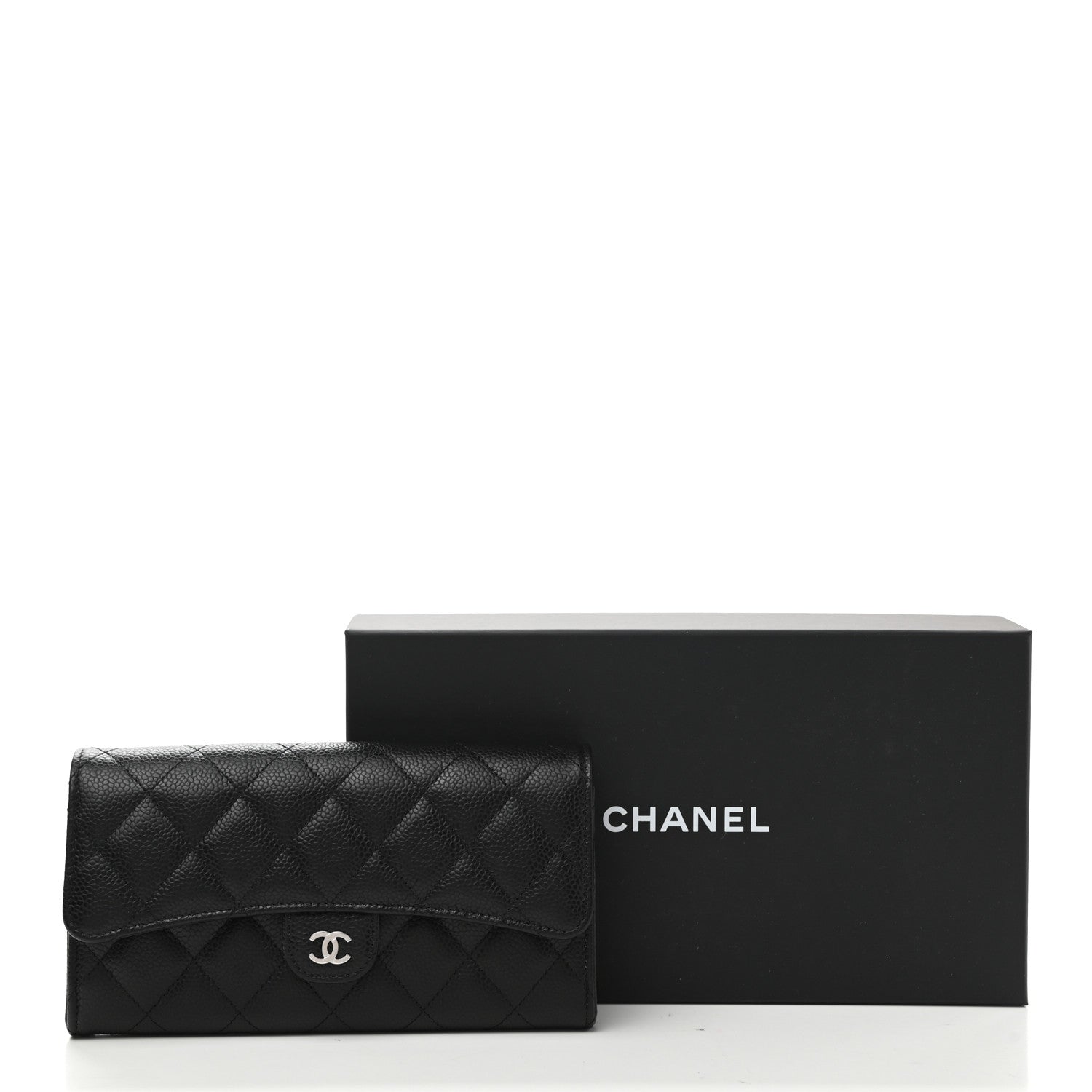 Chanel Caviar Quilted Large Gusset Flap Wallet Black 9 of 9