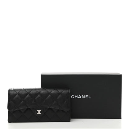 Chanel Caviar Quilted Large Gusset Flap Wallet Black 9 of 9