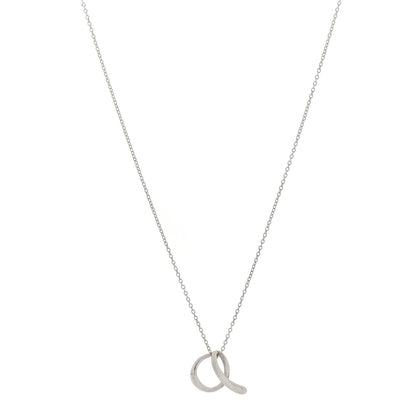 Tiffany Sterling Silver Elsa Peretti Letter A Pendant Necklace 1 of 7