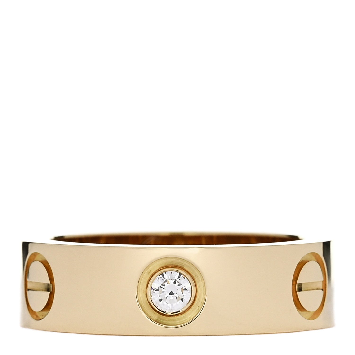 Cartier 18K Yellow Gold 3 Diamond 5.5mm LOVE Ring 50 5.25 1 of 4