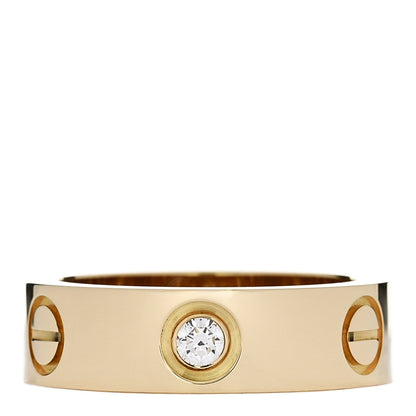 Cartier 18K Yellow Gold 3 Diamond 5.5mm LOVE Ring 50 5.25 1 of 4