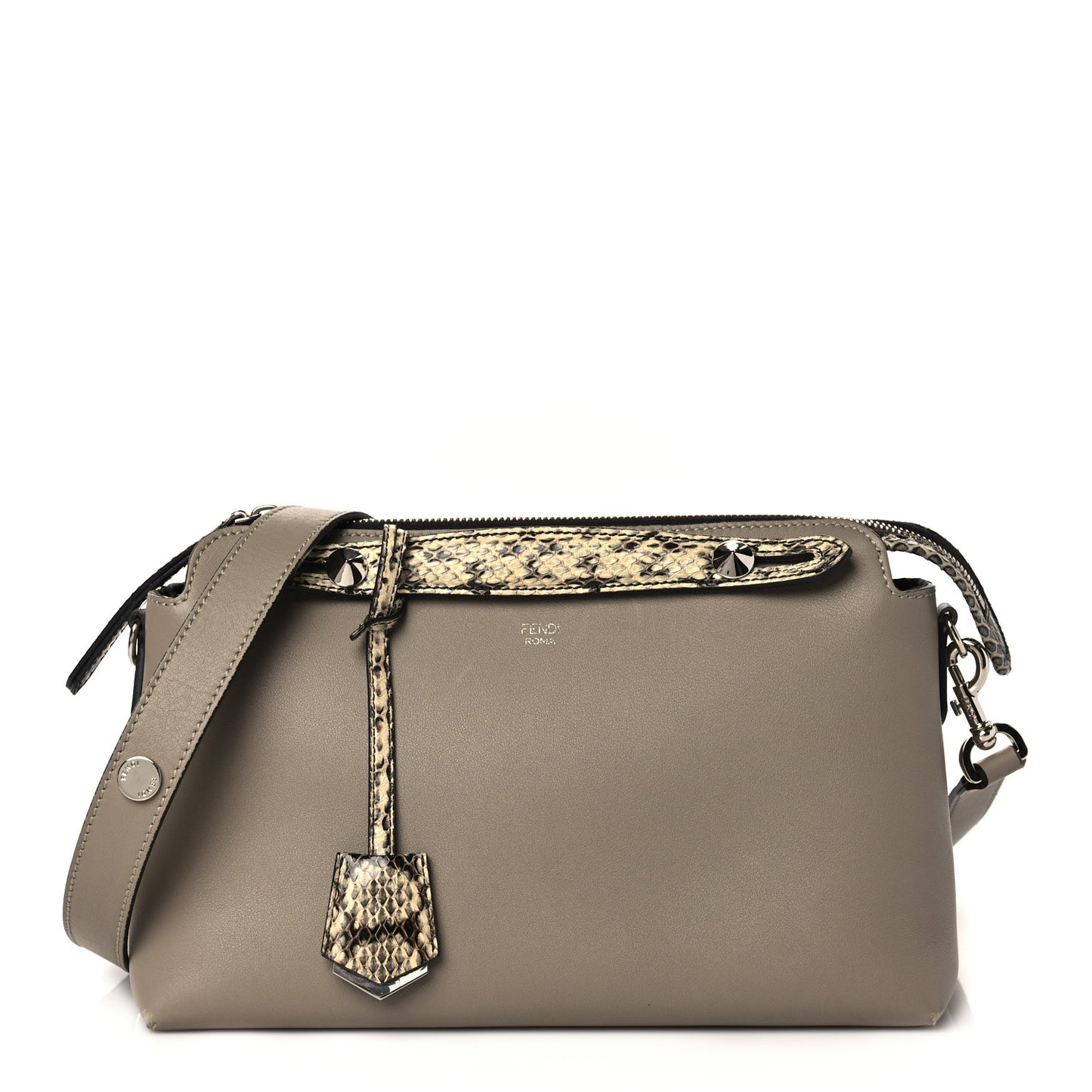 Vitello Dolce Elaphe Medium By The Way Boston Bag Tortora Multicolor