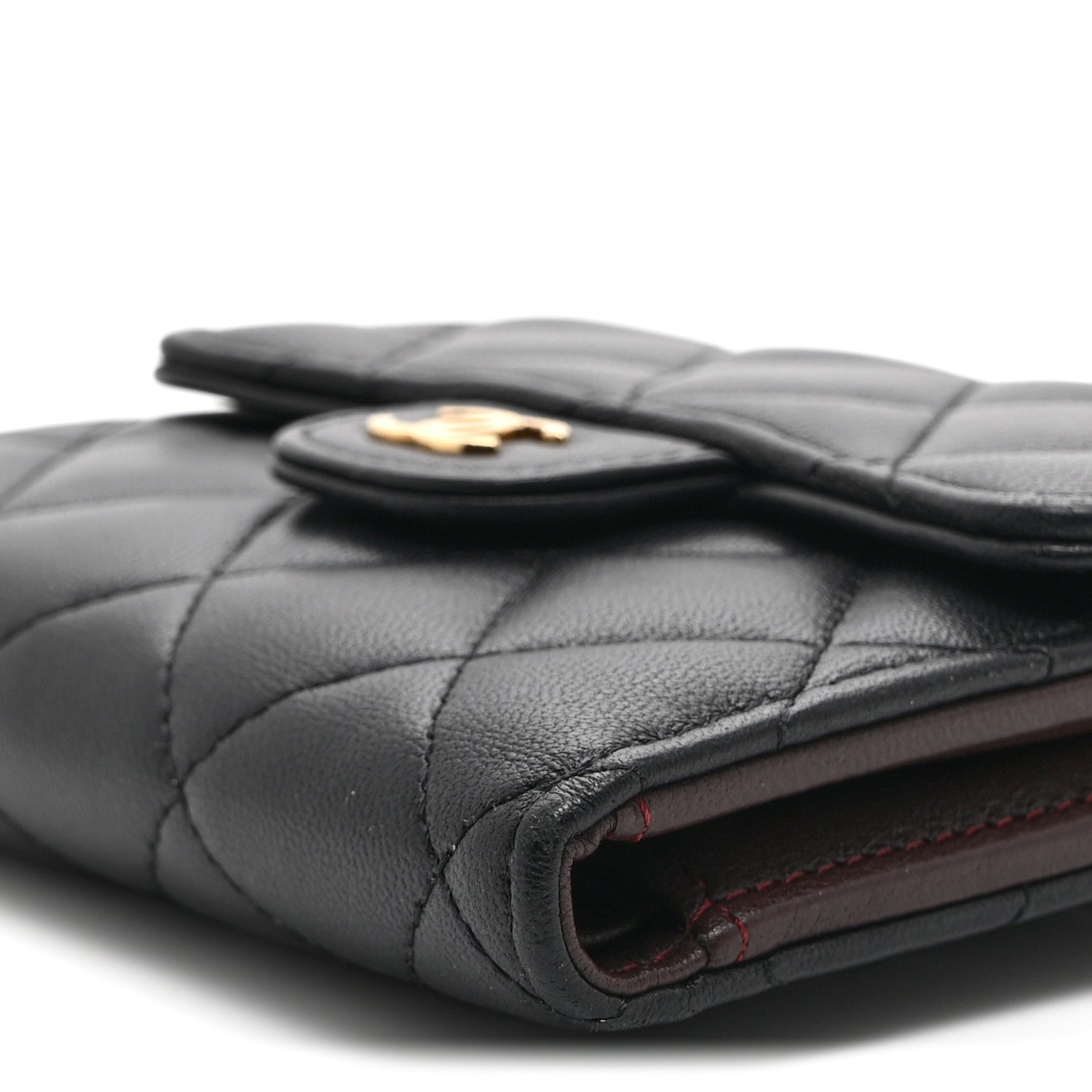 Chanel Lambskin Quilted Compact Flap Wallet Black 12 of 12