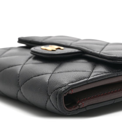 Chanel Lambskin Quilted Compact Flap Wallet Black 12 of 12