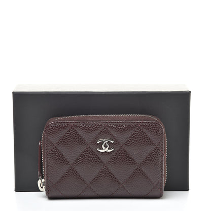 Chanel Caviar Quilted Zip Coin Purse Burgundy 8 of 8