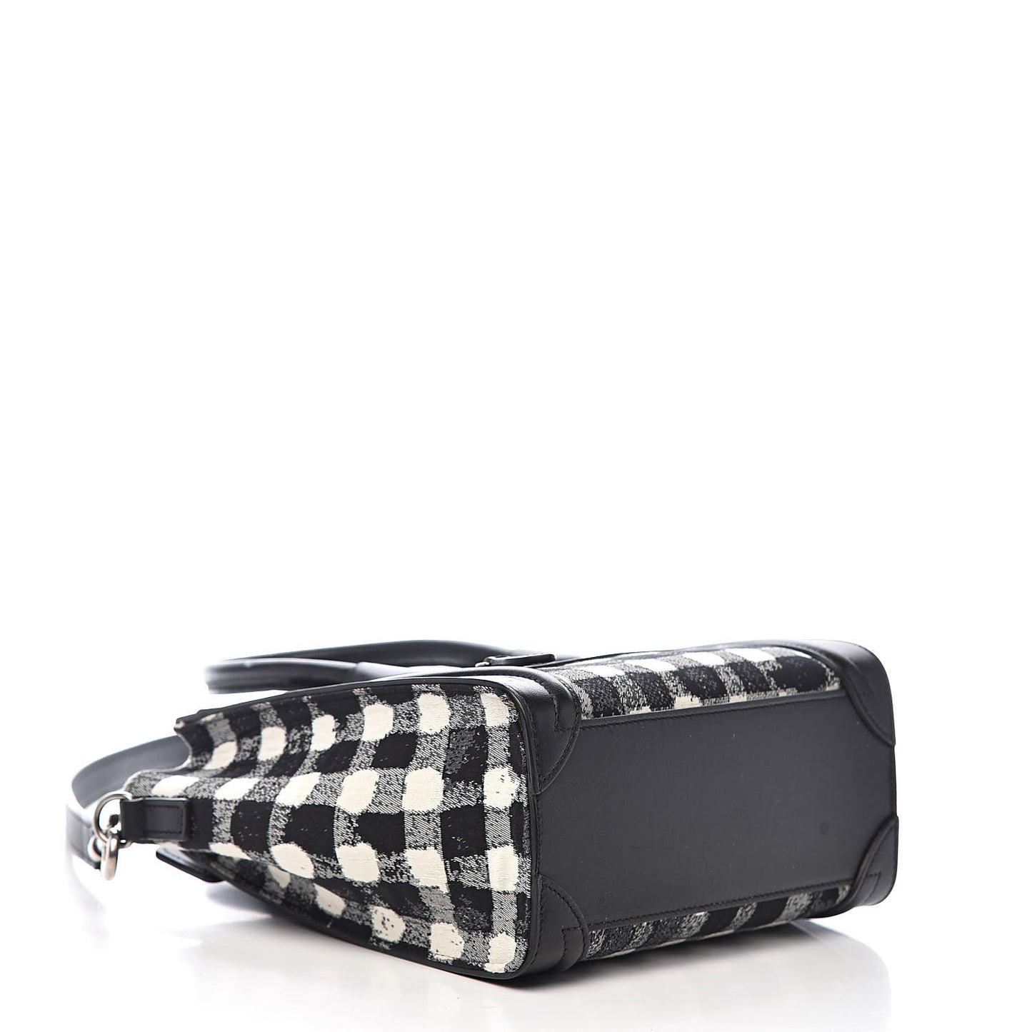 Canvas Calfskin Nano Luggage White Black