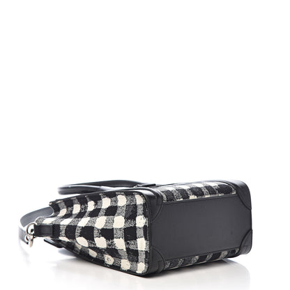 Celine Canvas Calfskin Nano Luggage White Black 5 of 18