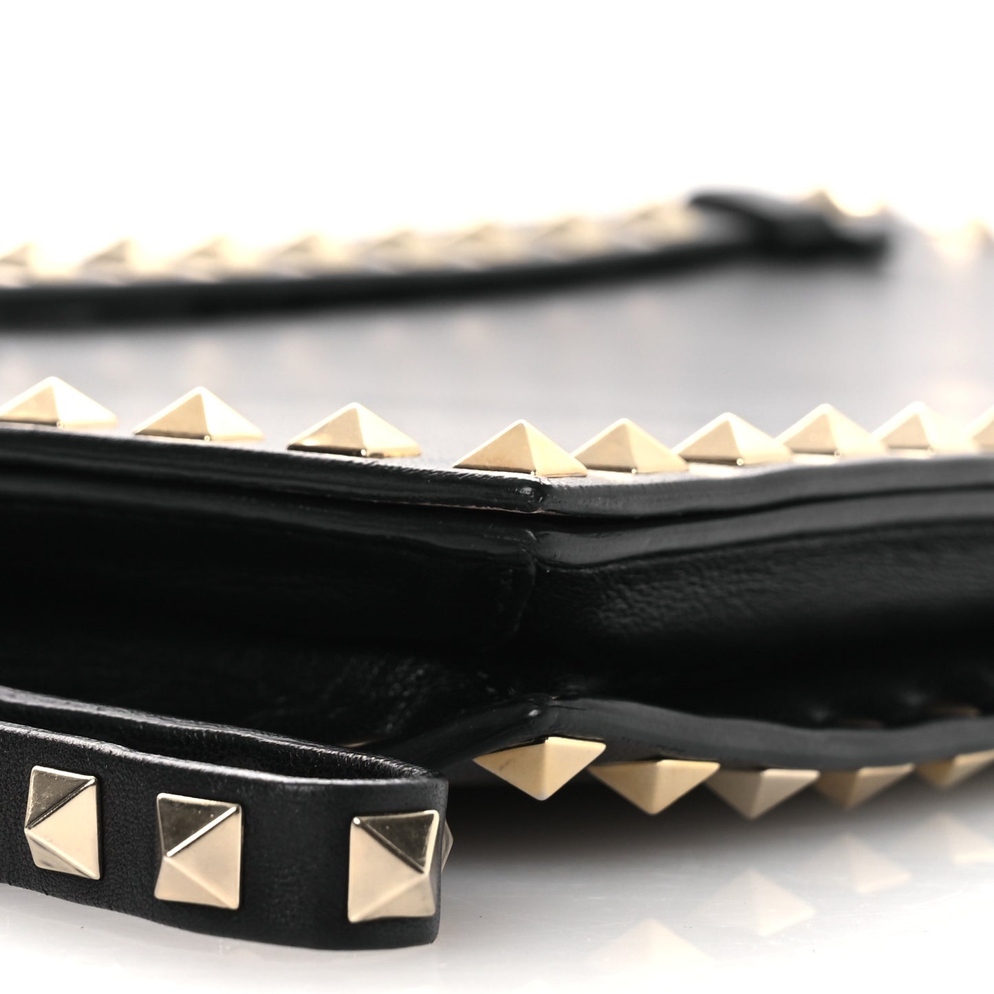 Nappa Rockstud Wristlet Clutch Black