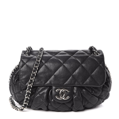 Chanel Washed Lambskin Quilted Medium Chain Around Messenger Black 1 of 10