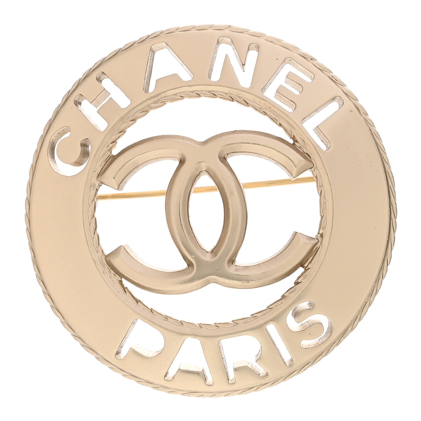 Metal CC Paris Brooch Silver